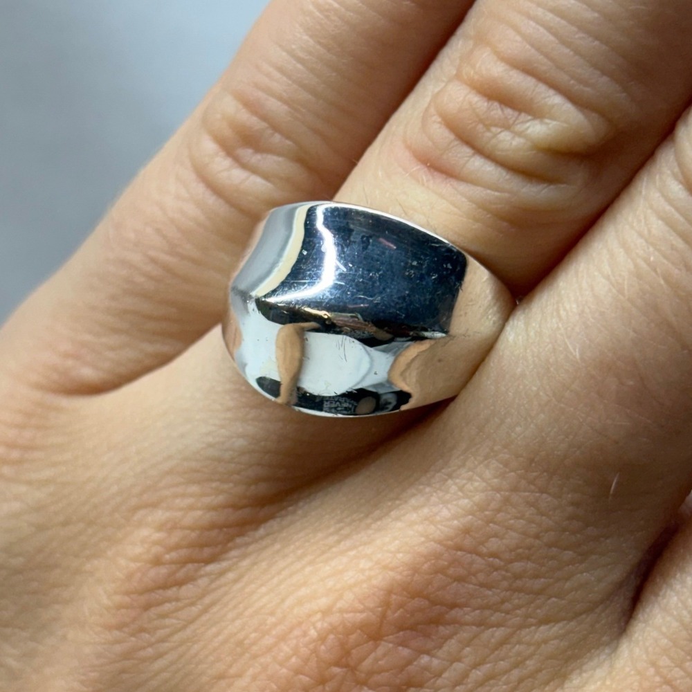 Unbranded Dome Ring Womens 6.5 Silver Good 925 Sterling Sculptural Modernist